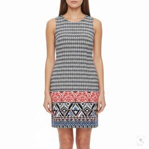 Mario Serrani Womens Multicolor Polyester Sleeveless Sheath Dress Size 10